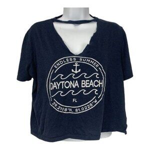 Miami Style Endless Summer Daytona Beach Graphic Tee Navy XL